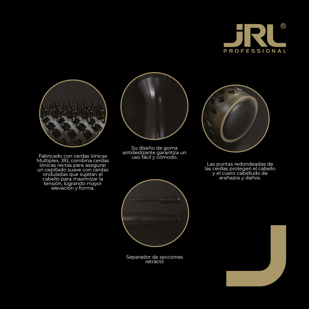 Kit Cepillos Redondo Térmico JRL BR1 Extra Long