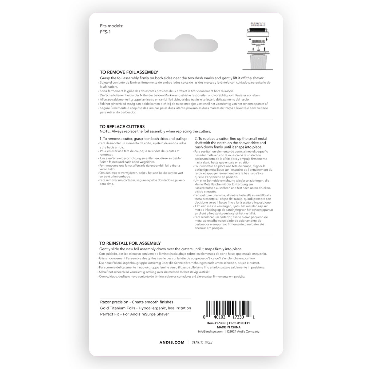 Cuchilla Shaver Resurge (17330)